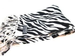 Black and White Zebra Pashmina Scarf 24"w Pashmina Shawls