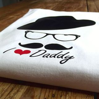 personalised i heart daddy moustache t shirt by rosie jo's