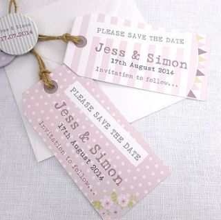 wedding save the date card tags garden party by tilliemint loves