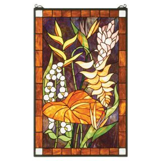 Tiffany Floral Tropical Stained Glass Window