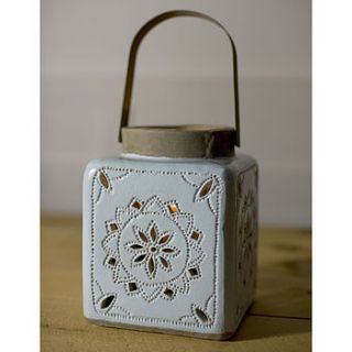 moroccan ceramic lantern by the orchard