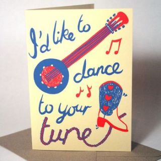 'dance to your tune' hand printed card by memo illustration