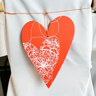 coral stitch bohemian heart decoration by rachael taylor