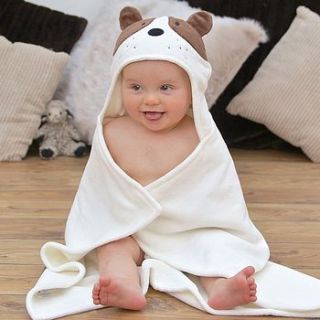 puppy baby hooded towel by bathing bunnies