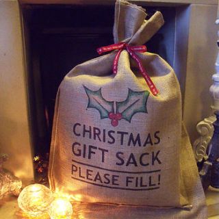 hessian christmas sack by sayitwithsam