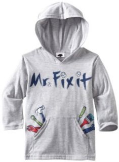 Mulberribush Boys 2 7 Mr.Fix It Hooded T Shirt, Heather Grey, 2T Fashion T Shirts Clothing