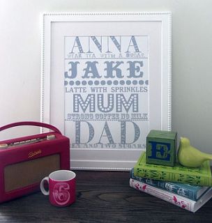 milk and two sugars personalised print by that lovely shop
