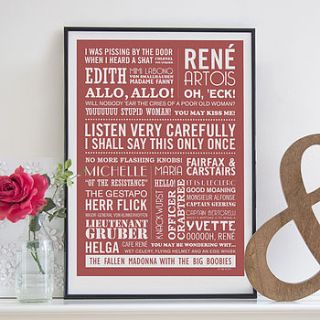 'listen very carefully' 'allo, 'allo print by typaprint