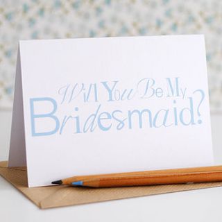 will you be my bridesmaid? card by the green gables