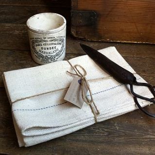 set of two vintage tea towels by hunter jones