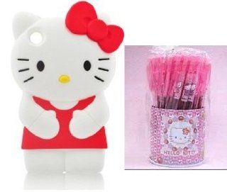 Ship from USA Hello Kitty 3D Ipod Touch 4 Red Soft Silicone Cover Case for itouch 4 4th Generation + Free 1 piece of hello kitty ball pen   Players & Accessories