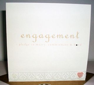 handmade pretty lace engagement card by laura sherratt designs