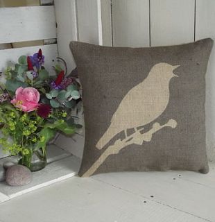 ' songbird ' cushion by rustic country crafts