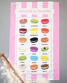 macaroon flavours kitchen tea towel by coconutgrass
