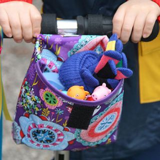 child's purple haze print handlebar bag by suzielou textiles