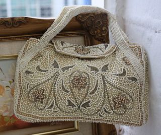 vintage 1930s seed beaded evening bag by luxe bridal