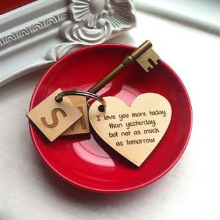 personalised love heart keyring by auntie mims