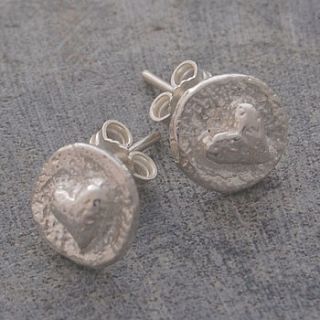 sterling silver sandstone heart stud earrings by otis jaxon silver and gold jewellery