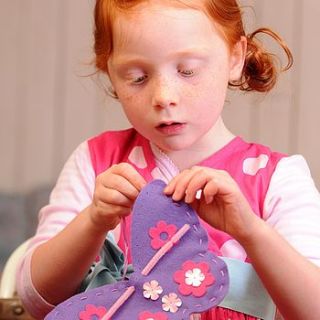 'make & sew' felt butterfly kit in lilac by kitty kay   'make & sew'