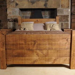 solid wood bed by h&f