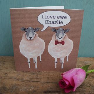 personalised 'i love ewe' sheep card by sparks living