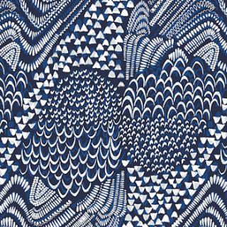starling bird fabric blue by imogen heath