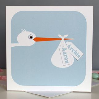 personalised new baby card by stripeycats