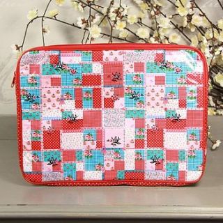 patchwork print laptop case by lisa angel homeware and gifts