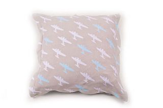 child's printed oyster plane cushion cover by union jack and jill
