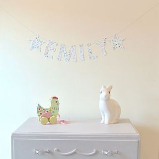 mirabelle liberty name fabric garland by little cloud
