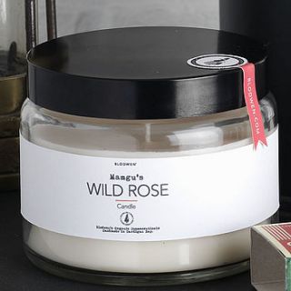 organic wild rose candle by blodwen general stores