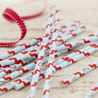 vintage style christmas party paper straws by ginger ray