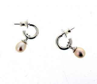 silver or gold mini hoop pearl earrings by will bishop jewellery design