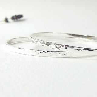 forged silver stacking bangle by silversynergy