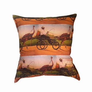 ostrich rider luxury cushion cover by wholesome bling