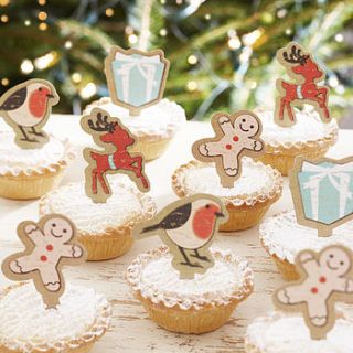 mince pie / cupcake christmas decorations by ginger ray