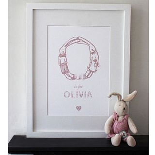 personalised vintage alphabet girl's name by mimi & mae