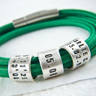 personalised green storyteller bracelet by sally clay