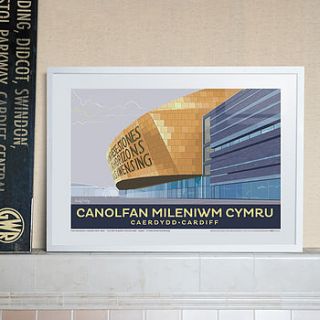 canolfan mileniwm cymru print by andy tuohy design