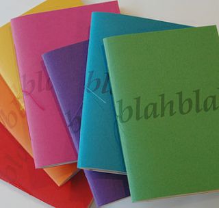 'blah blah' personalised notebook by bookery