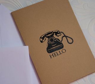 pack of five 'hello' telephone cards by tangerine dreams creative