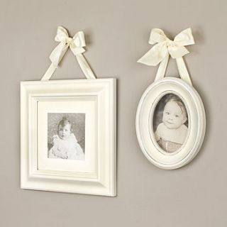 antique cream wooden photo frames with ribbon by dibor