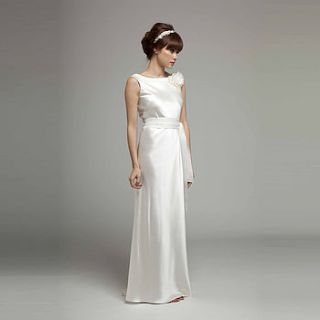 daisy silk satin and chiffon wedding dress by melanie potro bridal couture