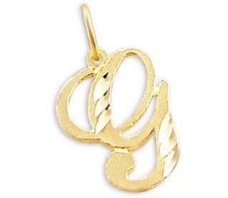14k Yellow Gold Initial Letter "G" Pendant Jewelry