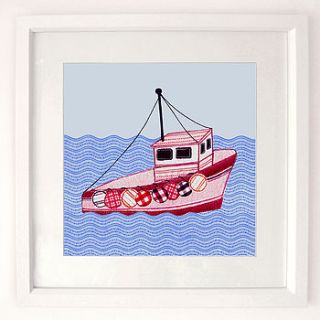 fishing boat print by jenny arnott cards & gifts