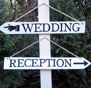 personalised wedding direction sign by potting shed designs