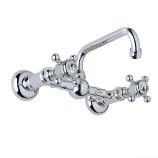 Rohl Country Double Handle Wall Mounted Bathroom Faucet with Cross