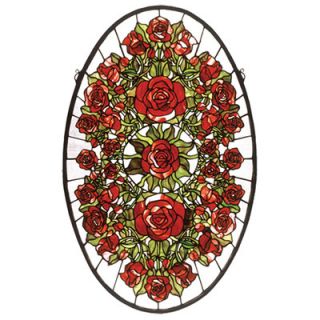 Meyda Tiffany Oval Rose Garden Stained Glass Window