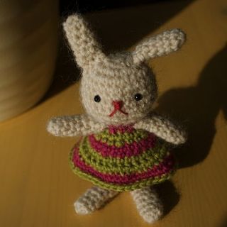 handmade floppy eared rabbit amigurumi by hannah chan