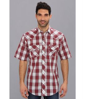 Roper 9111 Grey/Red Plaid w/ Silver Lurex Mens Short Sleeve Button Up (Red)
